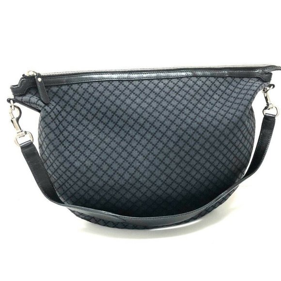 GUCCI Diamante One Shoulder Bag Black Canvas - Picture 1 of 9